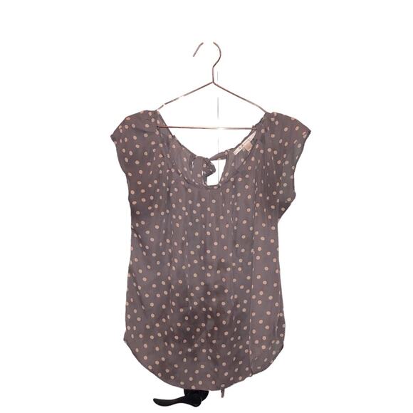 LC Lauren Conrad Tops - LC Lauren Conrad Pleated Polka Dot Sleeveless Blouse - Small